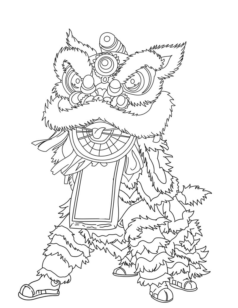 tranh tô màu múa lân 20