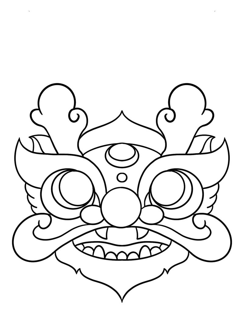 tranh tô màu múa lân 35