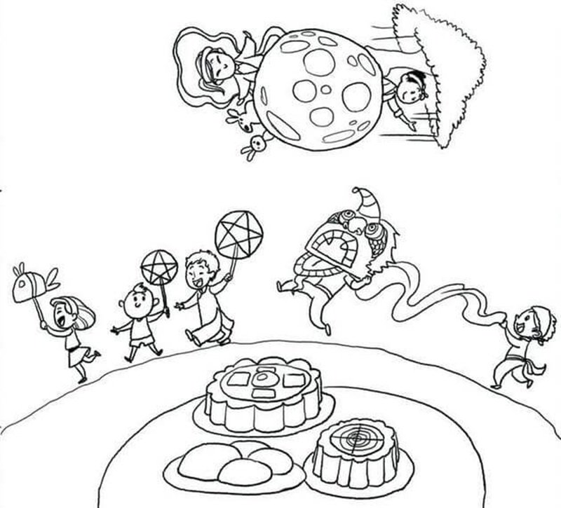 tranh tô màu múa lân 8