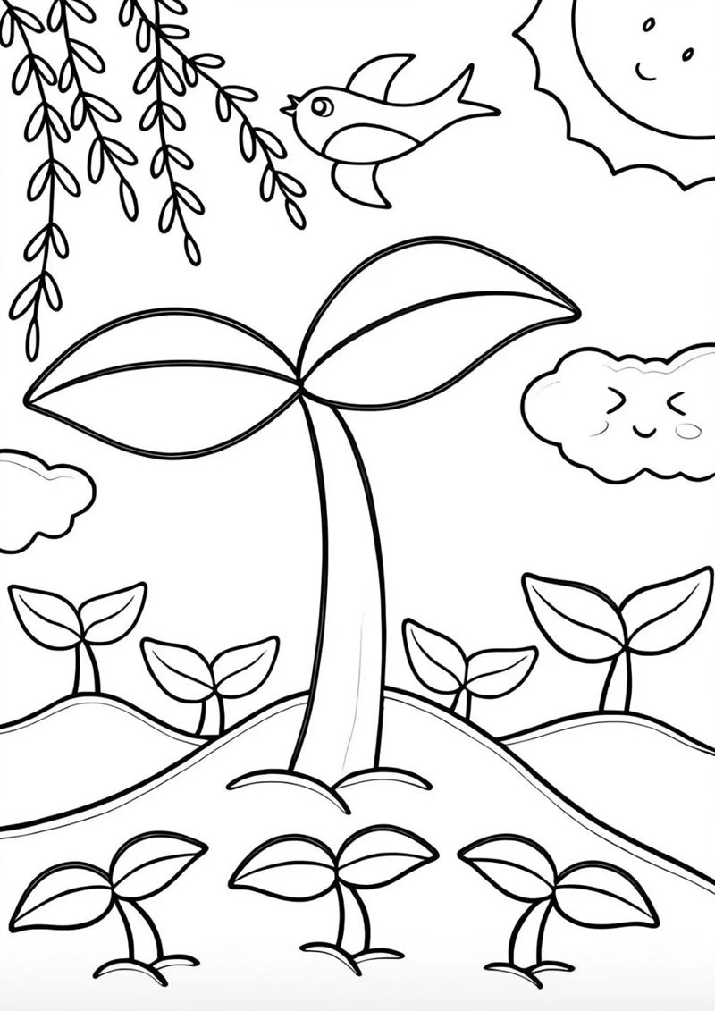 tranh tô màu mùa xuân 10