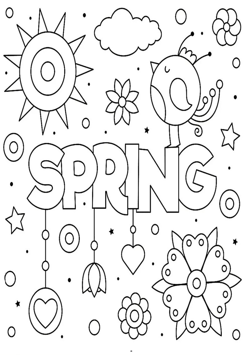 tranh tô màu mùa xuân 11