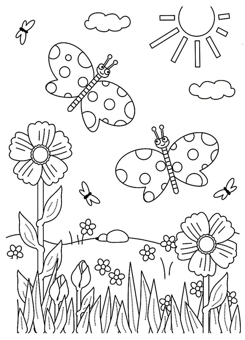 tranh tô màu mùa xuân 12