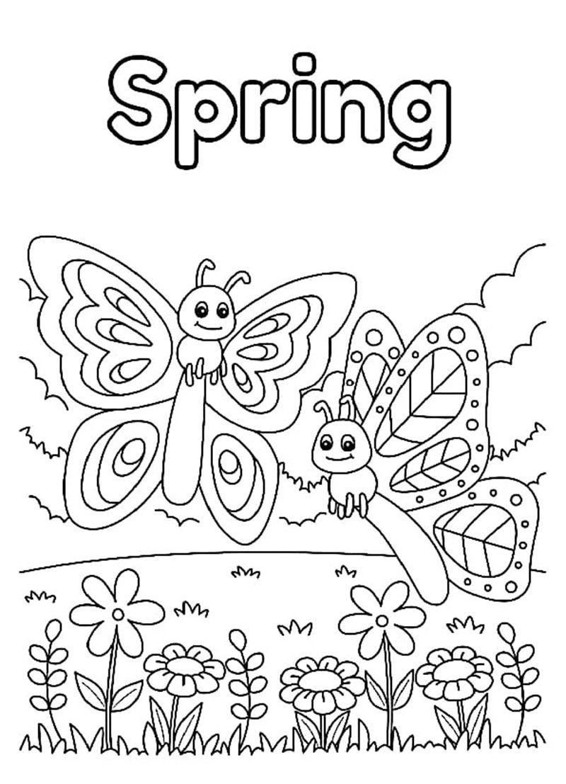 tranh tô màu mùa xuân 16