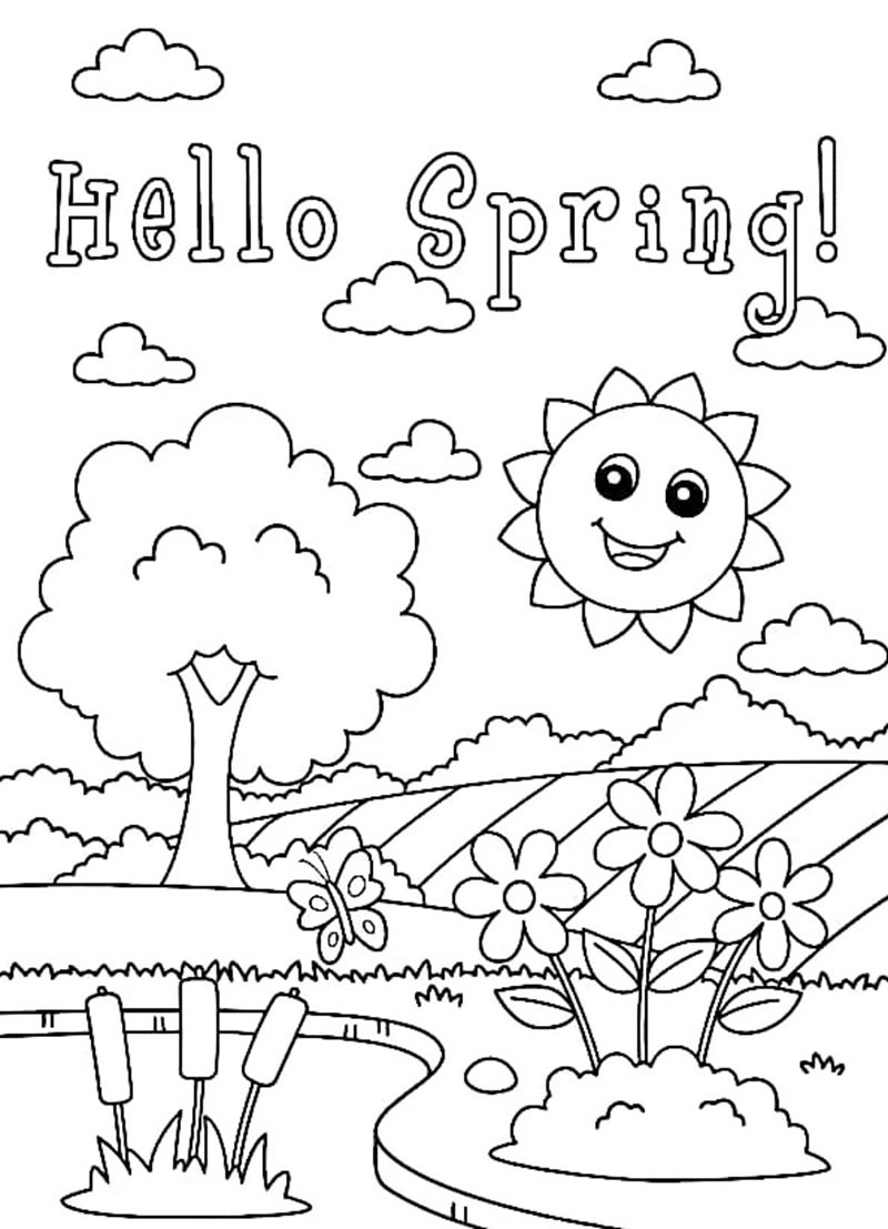 tranh tô màu mùa xuân 18