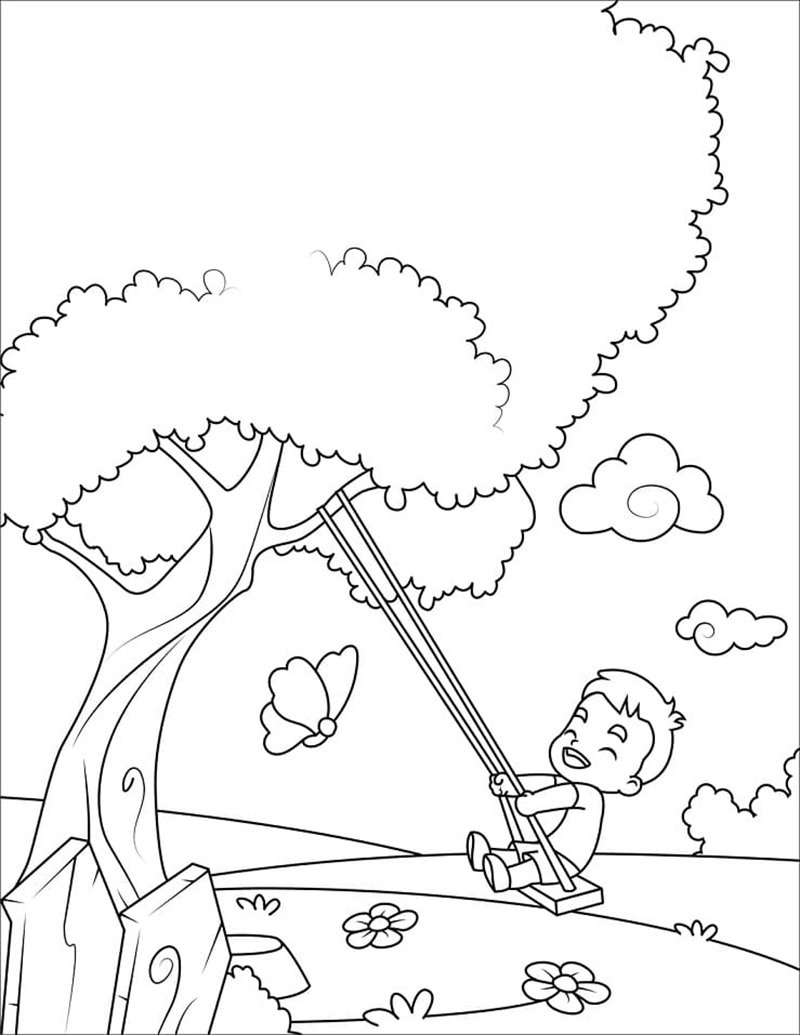 tranh tô màu mùa xuân 2