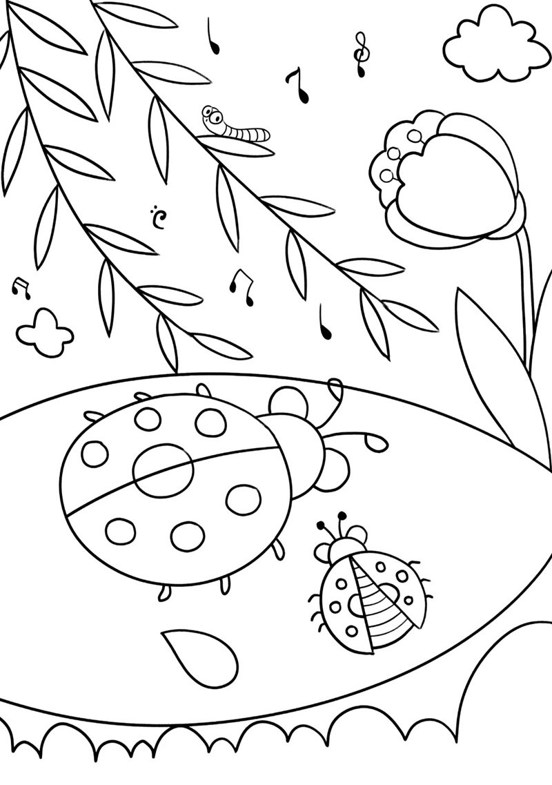 tranh tô màu mùa xuân 22