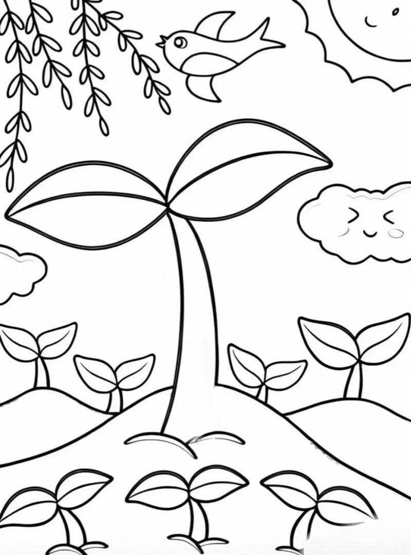 tranh tô màu mùa xuân 23