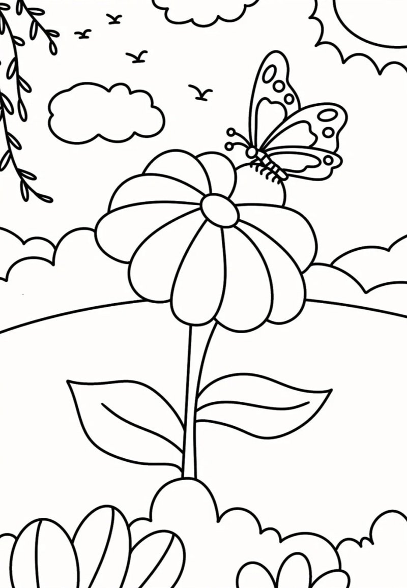 tranh tô màu mùa xuân 27