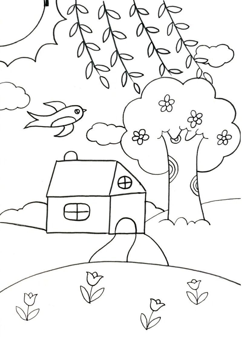 tranh tô màu mùa xuân 31