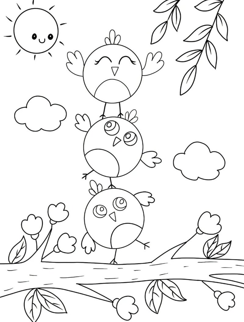 tranh tô màu mùa xuân 36