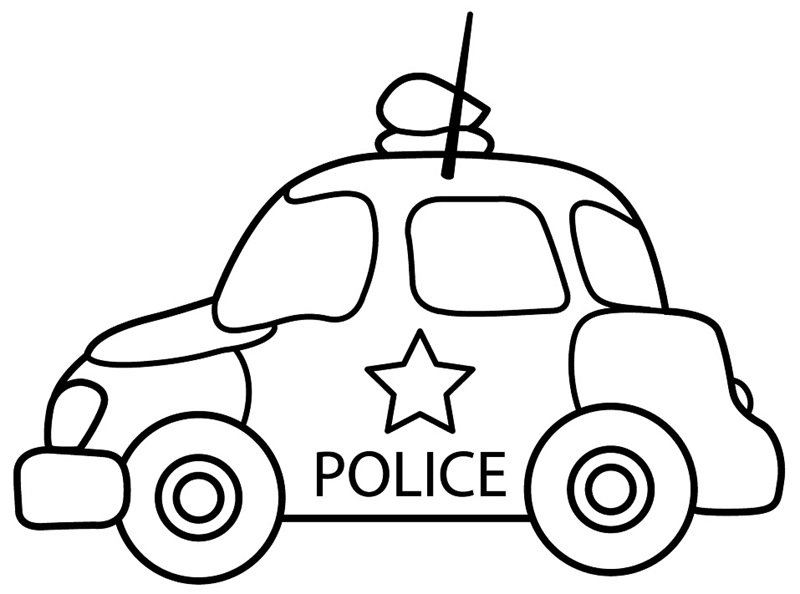 tranh tô màu ô tô cảnh sát 12