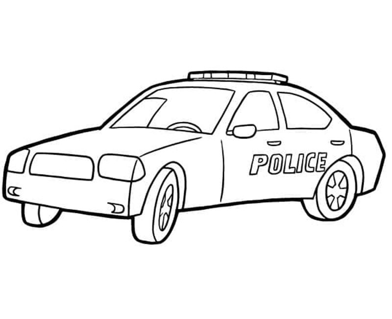 tranh tô màu ô tô cảnh sát 17