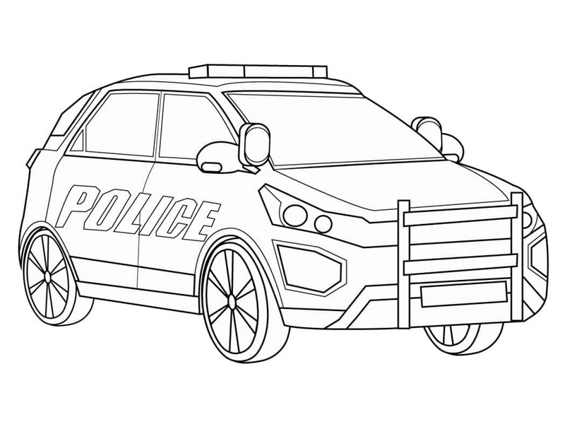 tranh tô màu ô tô cảnh sát 20