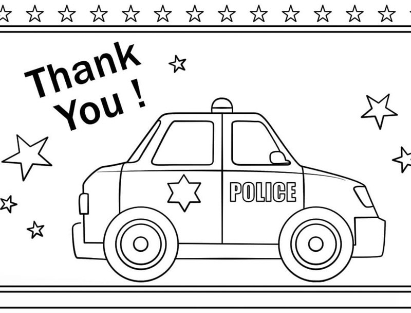 tranh tô màu ô tô cảnh sát 24