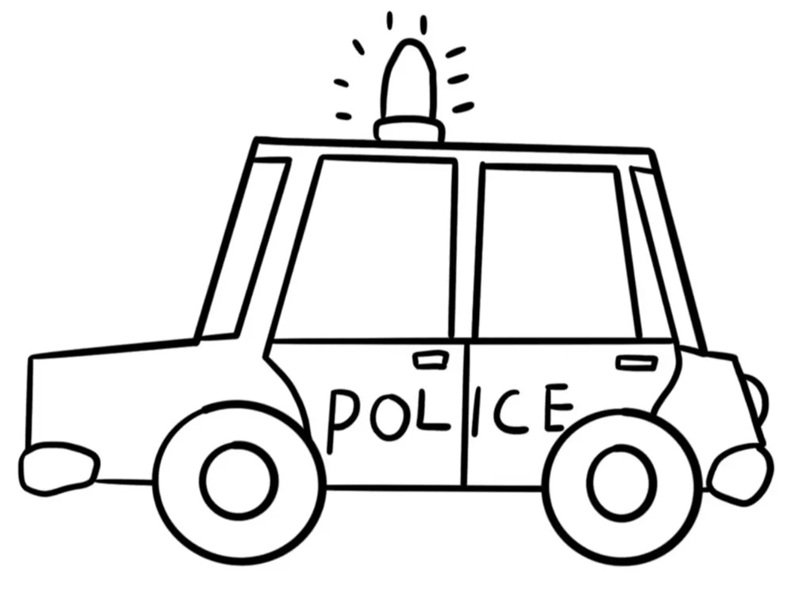 tranh tô màu ô tô cảnh sát 26