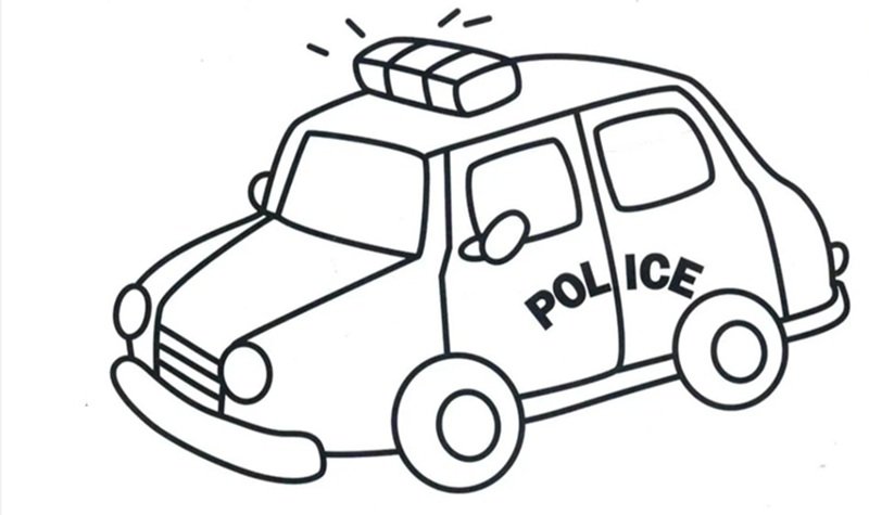 tranh tô màu ô tô cảnh sát 27