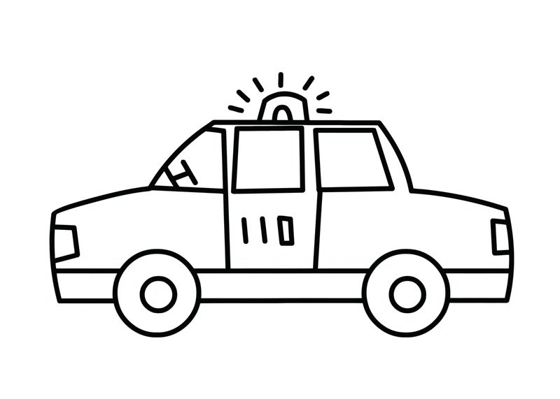 tranh tô màu ô tô cảnh sát 31