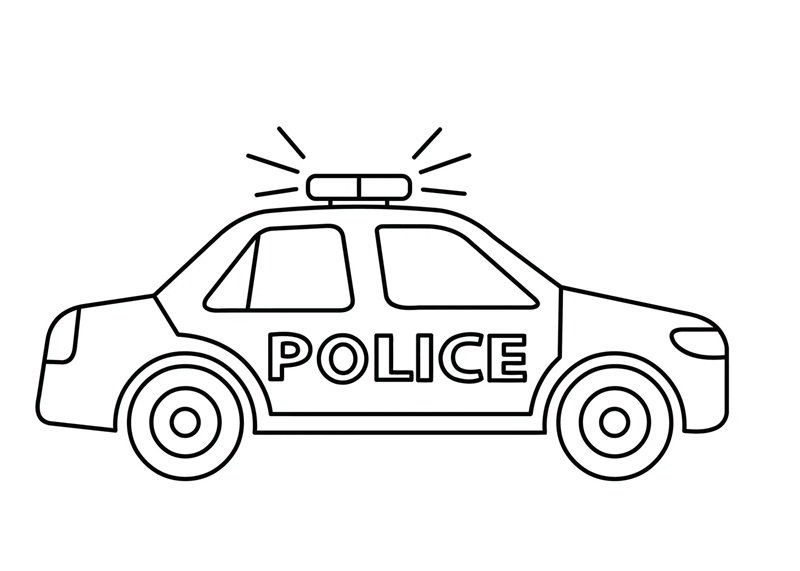 tranh tô màu ô tô cảnh sát 34