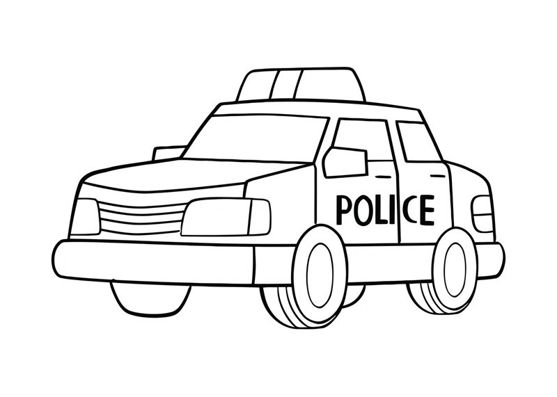 tranh tô màu ô tô cảnh sát 39