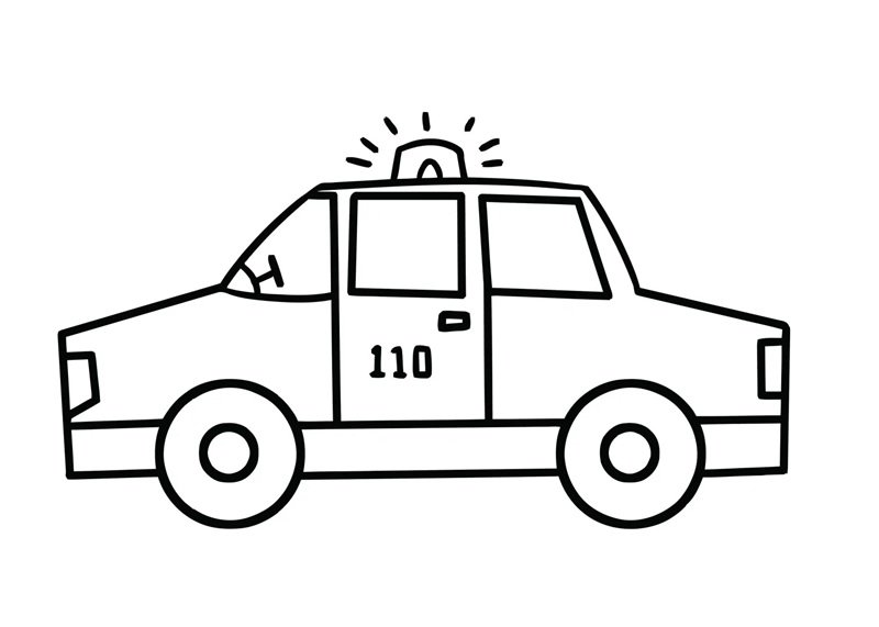 tranh tô màu ô tô cảnh sát 43