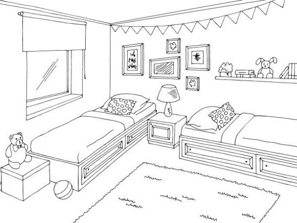 tranh tô màu phòng ngủ 12