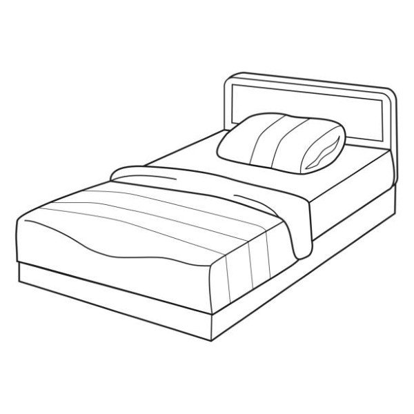 bed line vector illustration,isolated on white background,top view