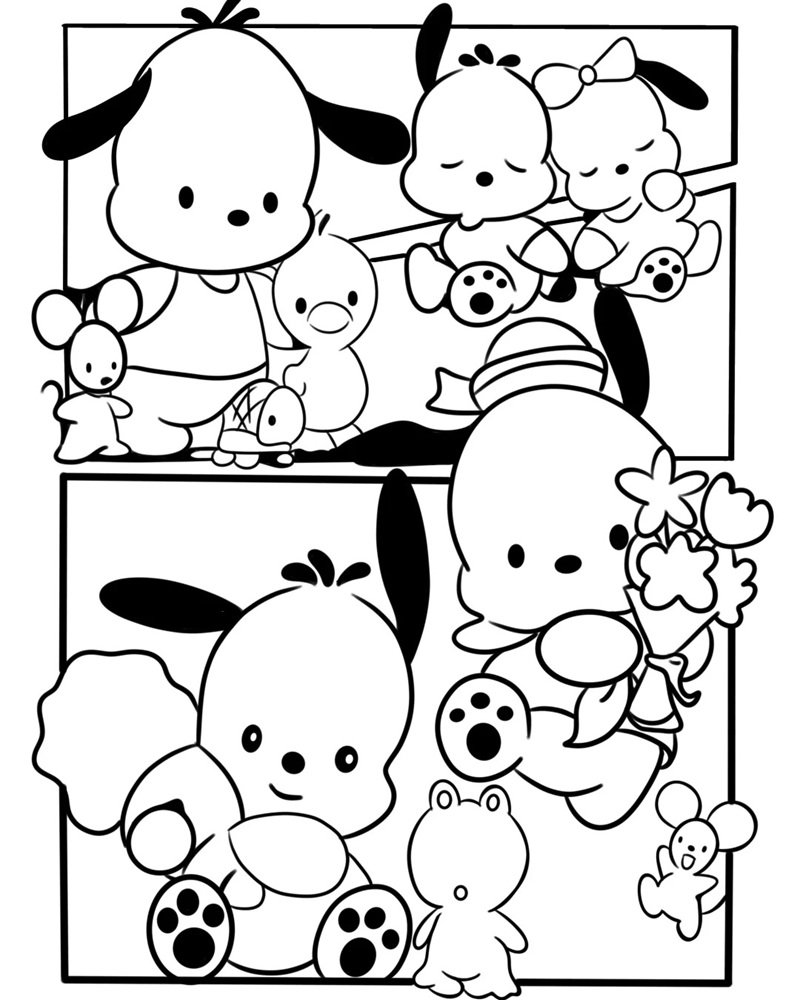 tranh tô màu pochacco 1