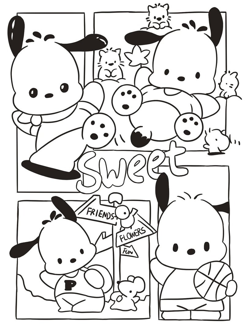 tranh tô màu pochacco 25