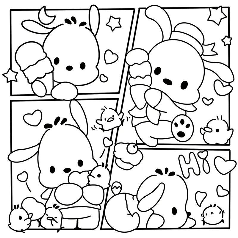 tranh tô màu pochacco 27