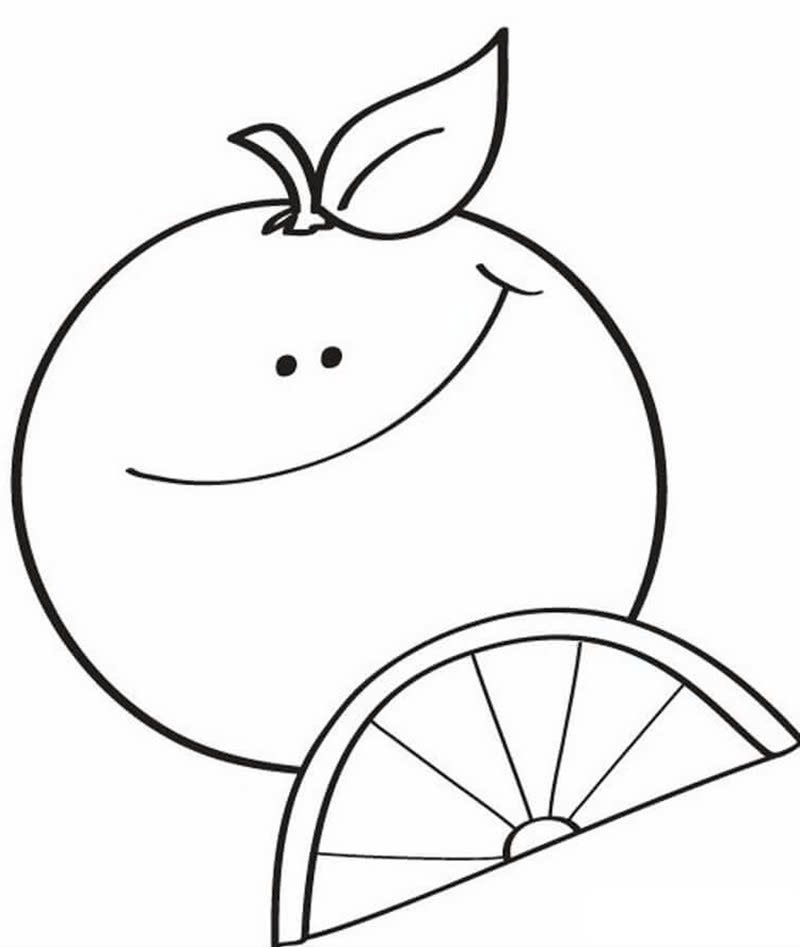 tranh tô màu quả cam 13