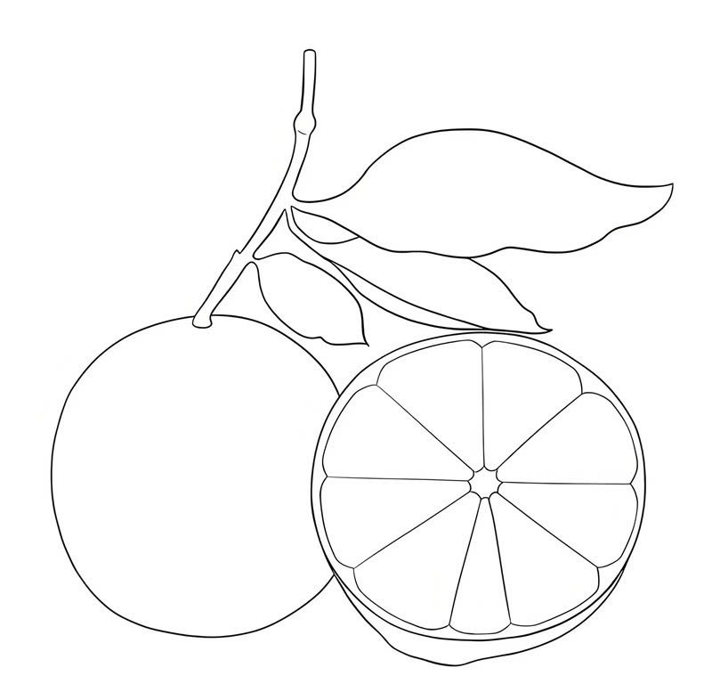 tranh tô màu quả cam 22