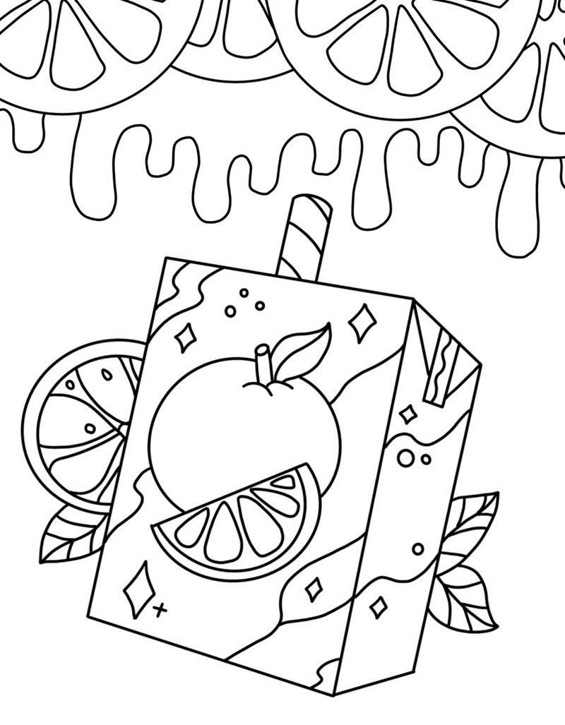 tranh tô màu quả cam 3