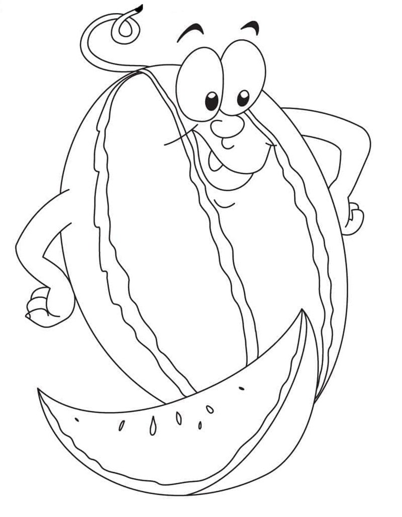 tranh tô màu quả dưa hấu 14