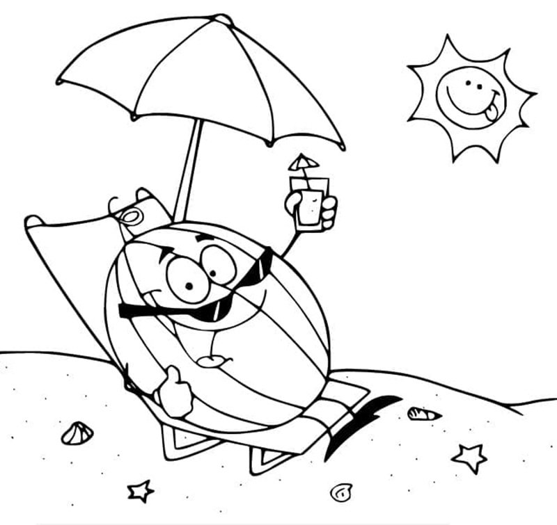 tranh tô màu quả dưa hấu 21