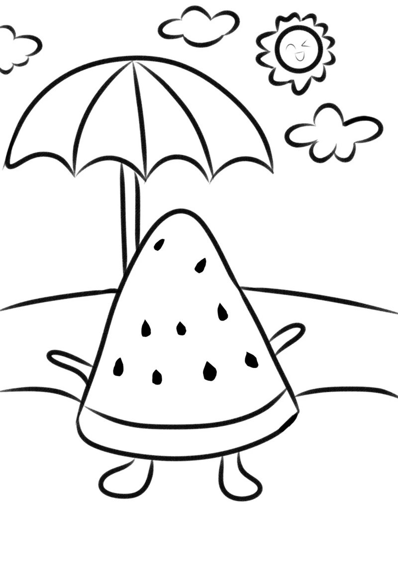 tranh tô màu quả dưa hấu 23