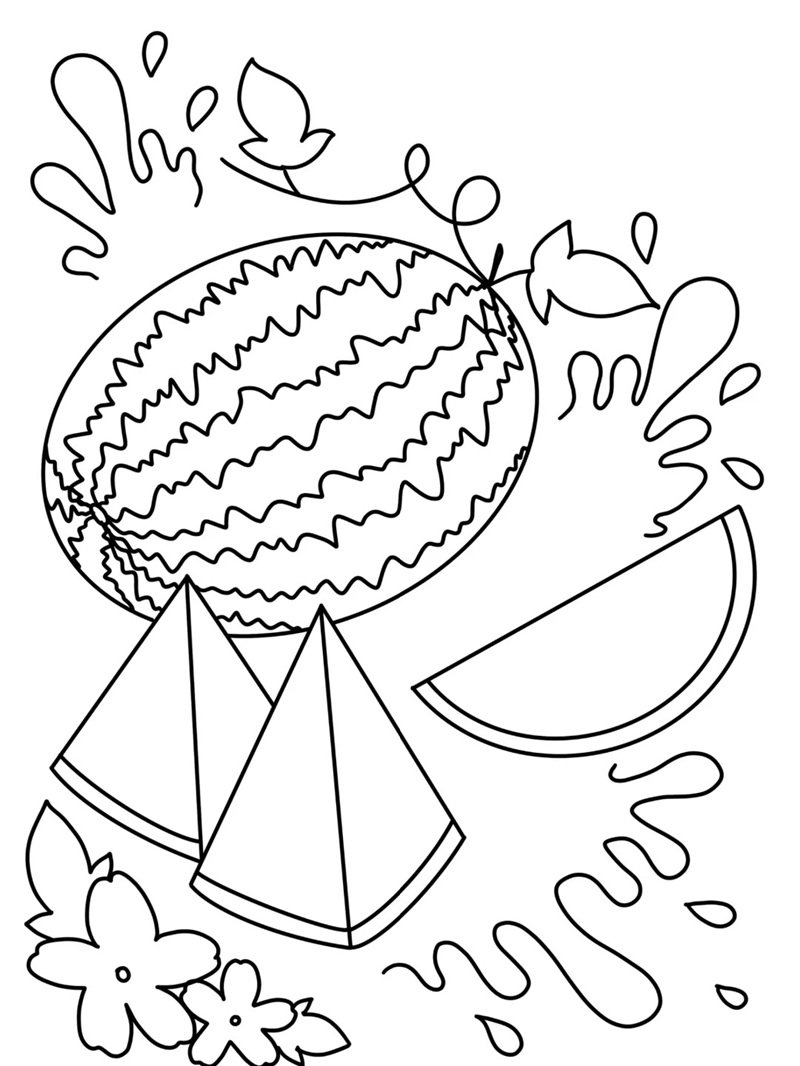 tranh tô màu quả dưa hấu 25