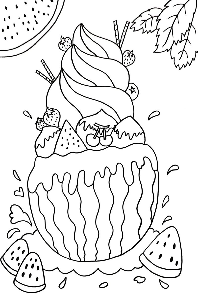 tranh tô màu quả dưa hấu 29
