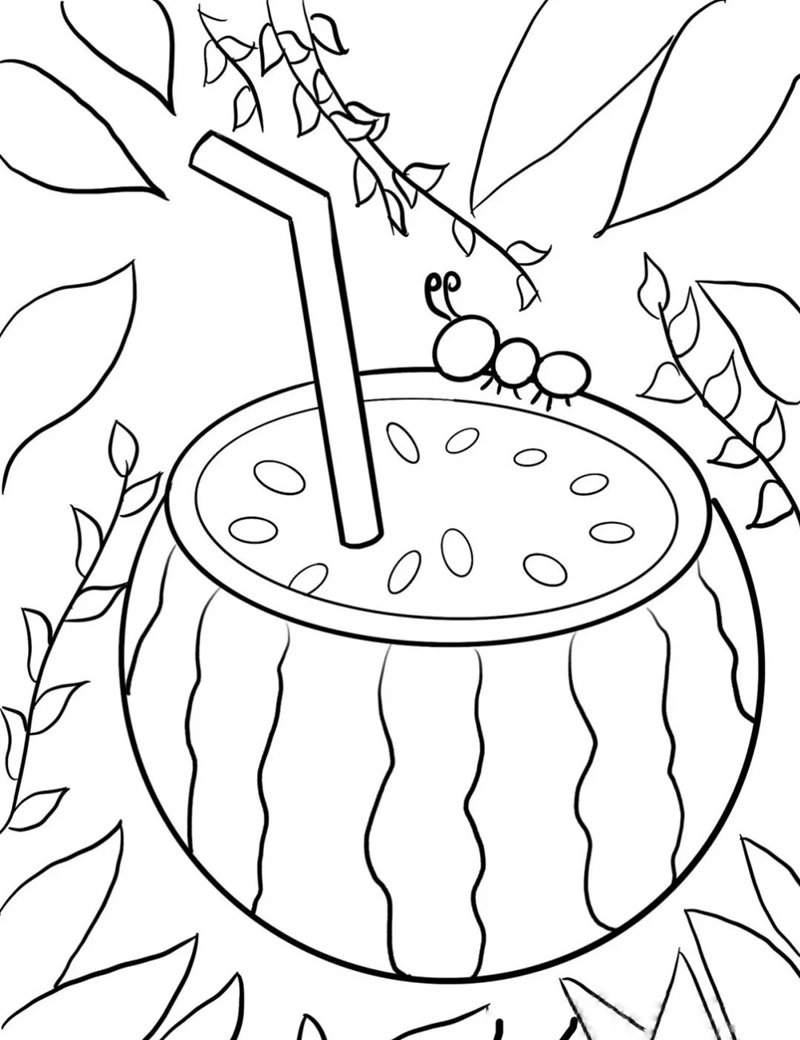 tranh tô màu quả dưa hấu 31