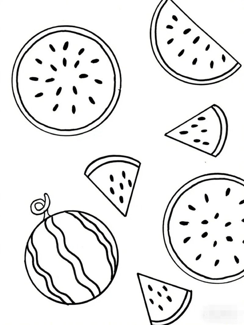 tranh tô màu quả dưa hấu 43