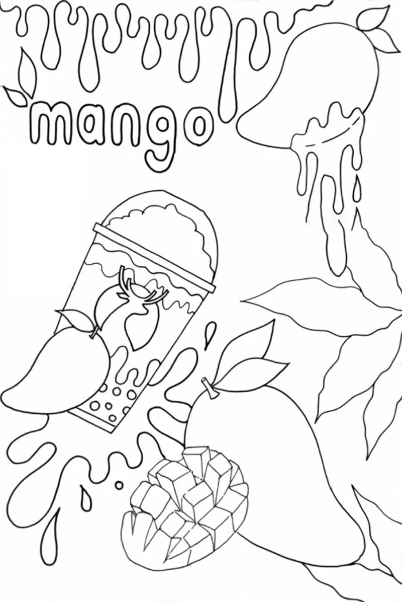 tranh tô màu quả xoài 37