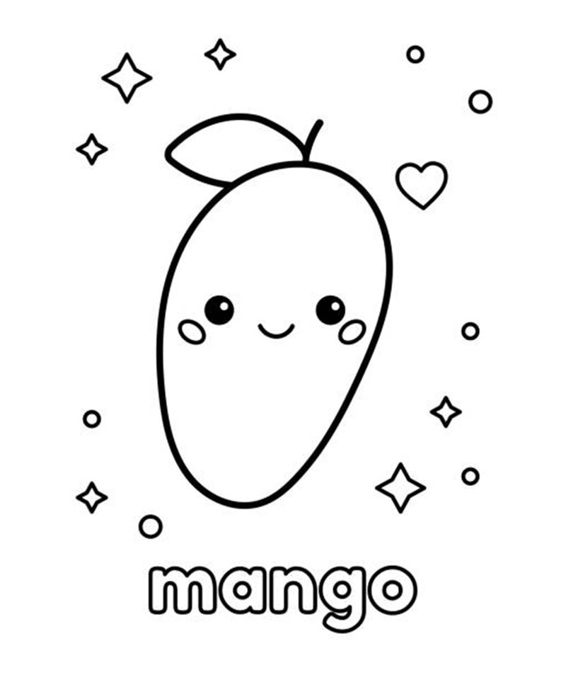 Kawaii fruit character. Healthy food. Vector illustration.