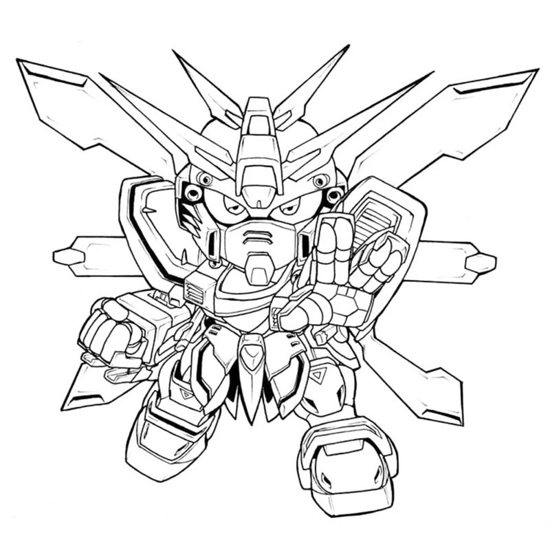 tranh tô màu robot gundam 10