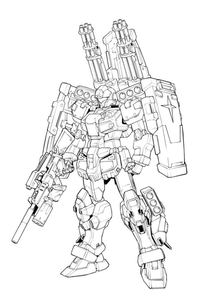 tranh tô màu robot gundam 2