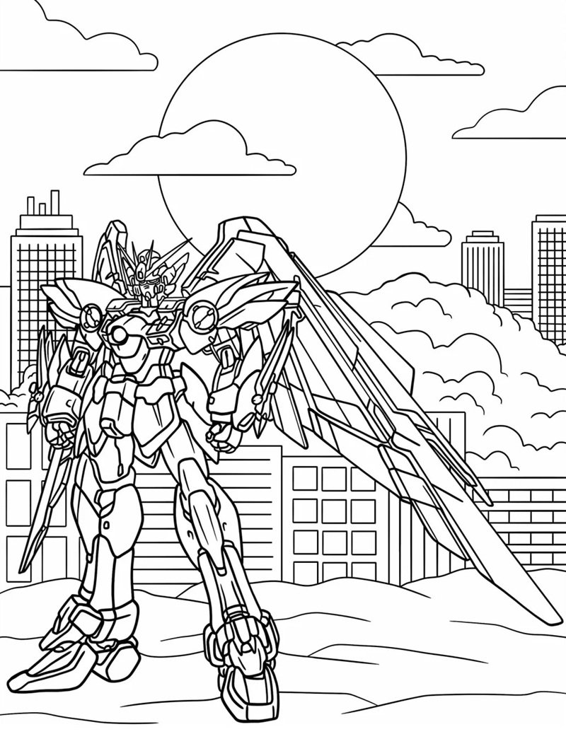 tranh tô màu robot gundam 24