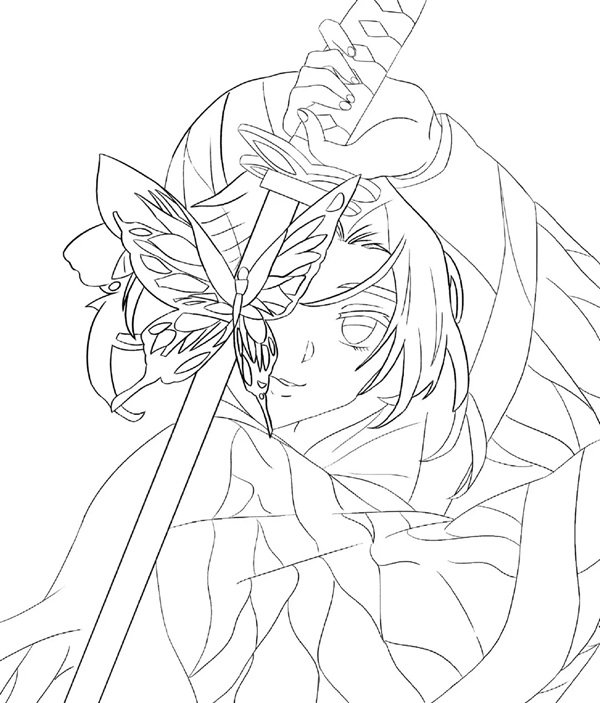 tranh tô màu shinobu 27