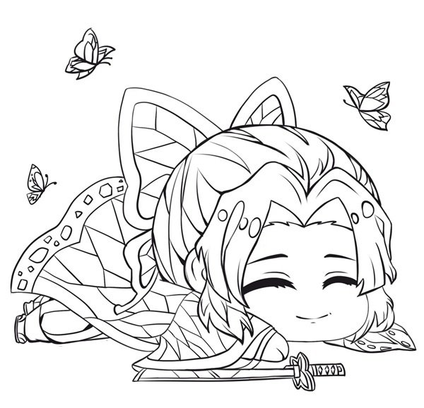 tranh tô màu shinobu 3