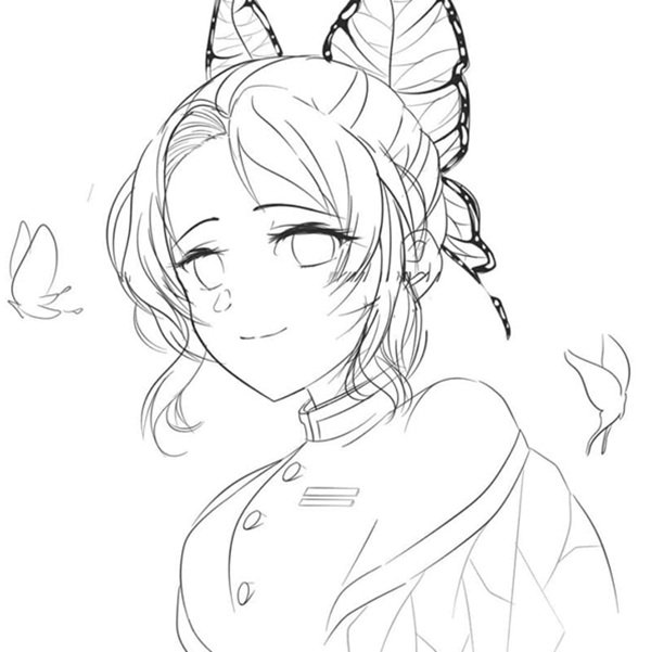 tranh tô màu shinobu 5