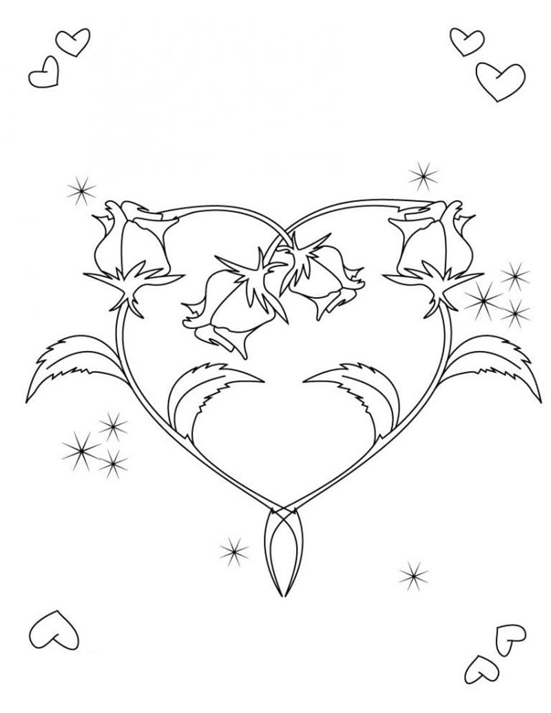 tranh tô màu trái tim 1