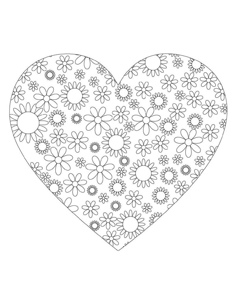 tranh tô màu trái tim 23