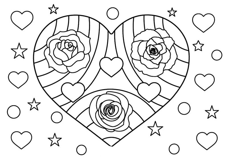 tranh tô màu trái tim 32